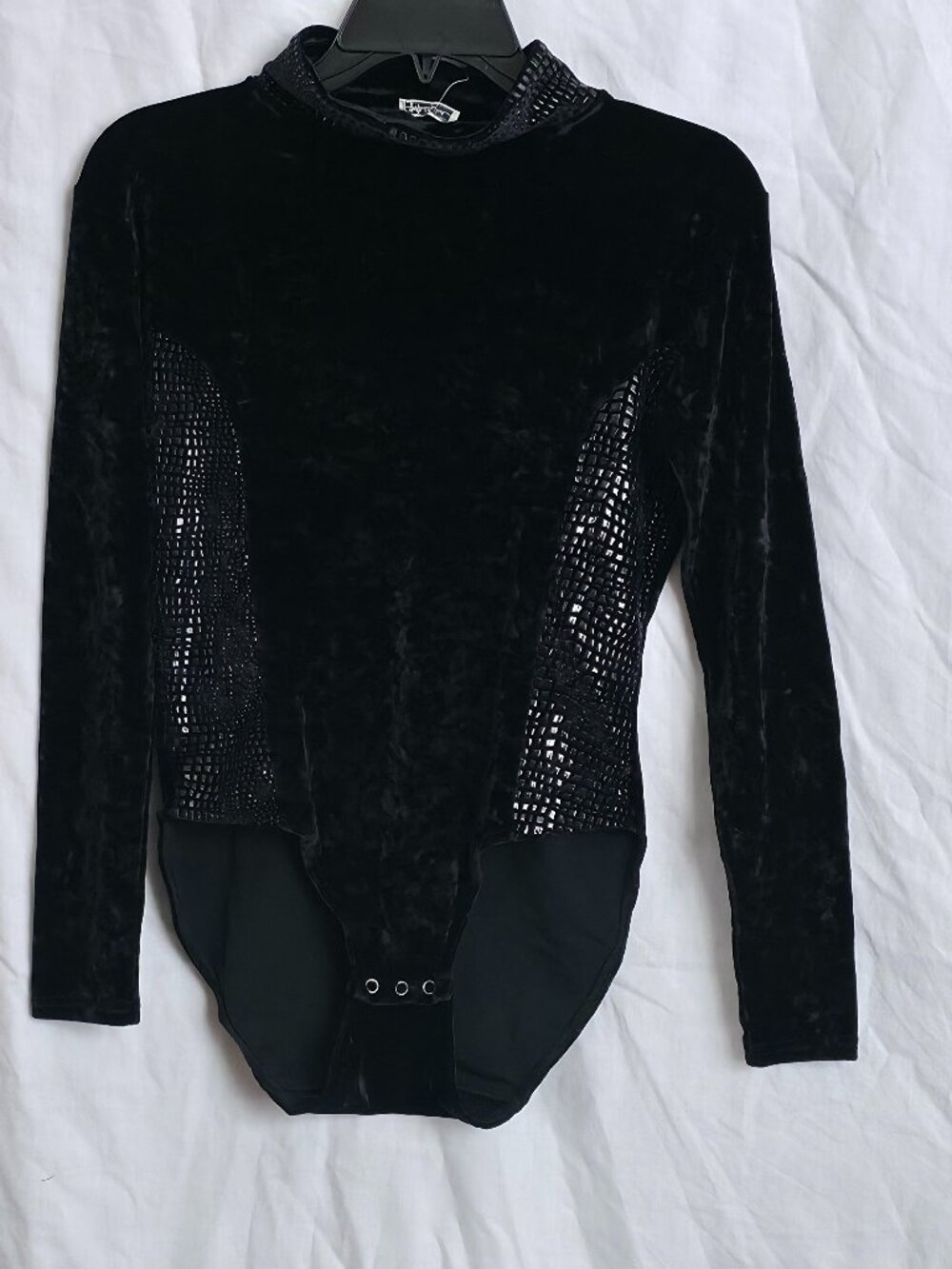 Monte Carlo Look by Raffaella Edel Bodysuit Velour Velvet Long Sleeve Turleneck